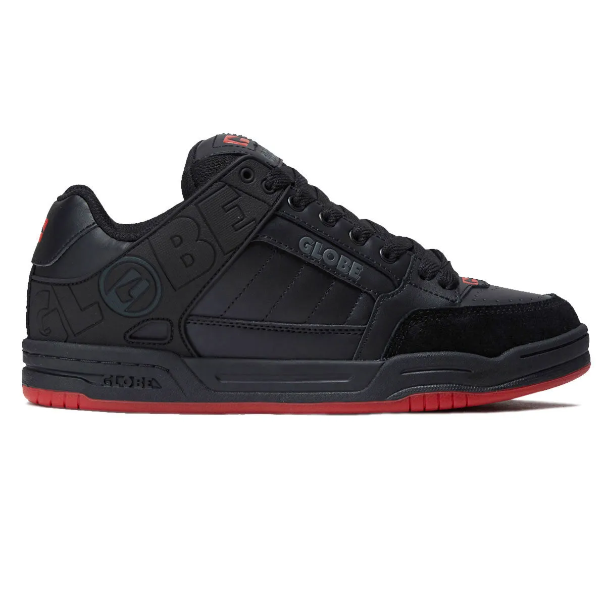 Globe Tilt Shoes - Black/Red/Charcoal sold by CCS