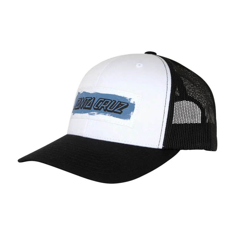 Santa Cruz Cut Strip Mesh Trucker Hat - White/Black made by Santa Cruz Skateboards