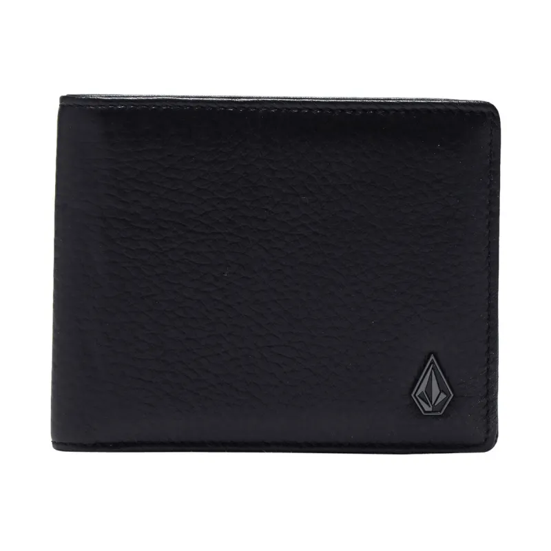 Volcom Single Stone Leather Wallet - Black made by Volcom