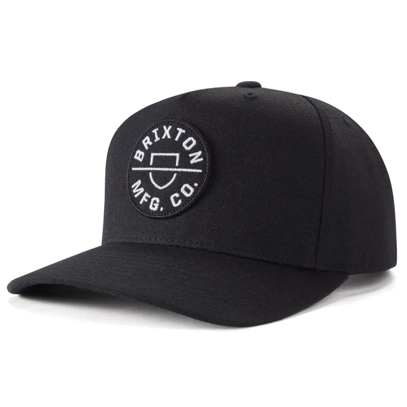 Brixton Crest C Mp Snapback Hat - Black made by Brixton
