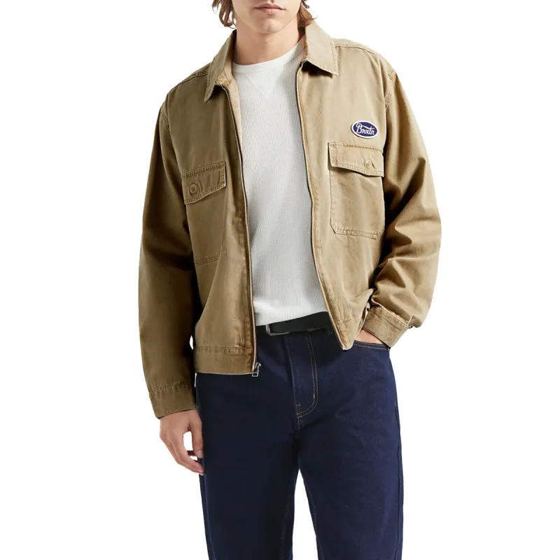 Brixton Trademark Lightweight Garage Jacket - Washed Khaki sold by CCS
