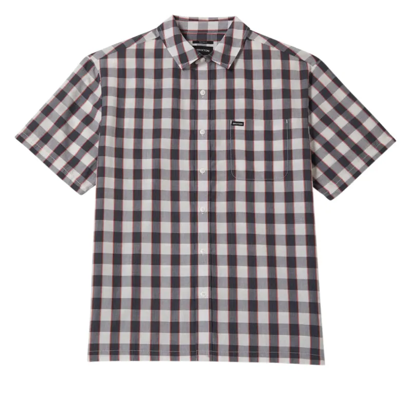 Brixton Cru Plaid Shirt - Black/Off White/Red sold by CCS