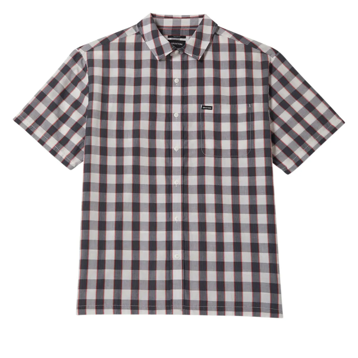 Brixton Cru Plaid Shirt - Black/Off White/Red sold by CCS