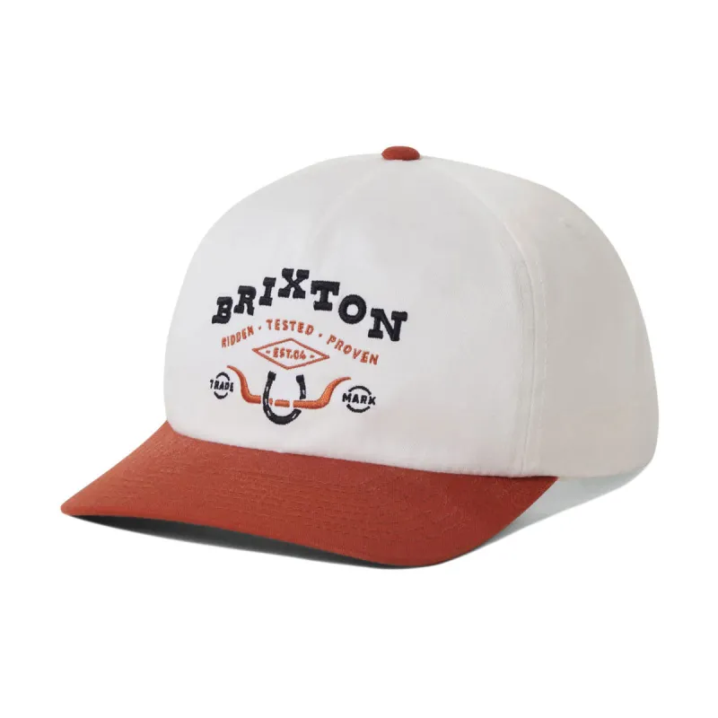 Brixton Beekman MP Snapback Hat - Off White/Rust made by Brixton
