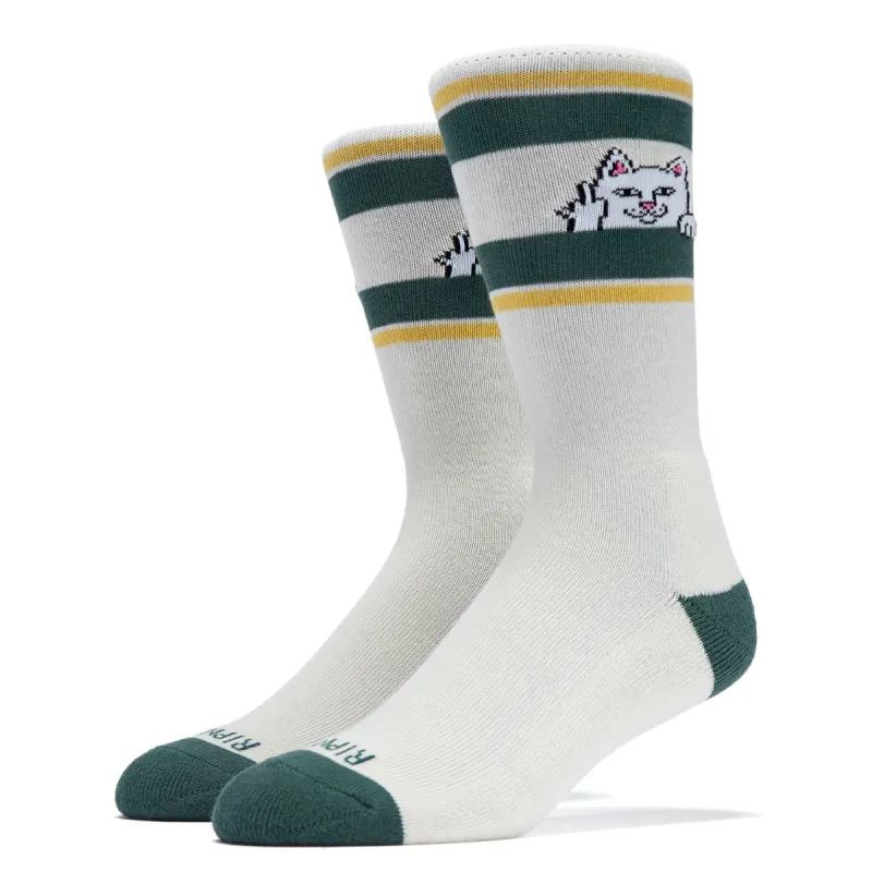 RIPNDIP Peeking Nermal Socks - Bone/Forest made by Ripndip