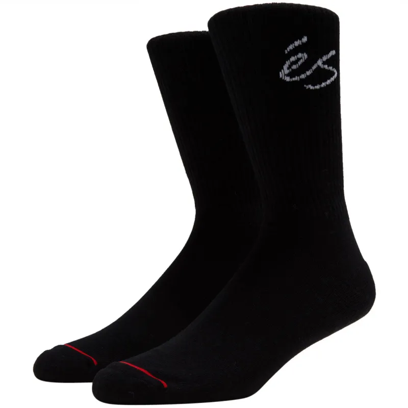 eS Script Crew Socks - Black sold by CCS