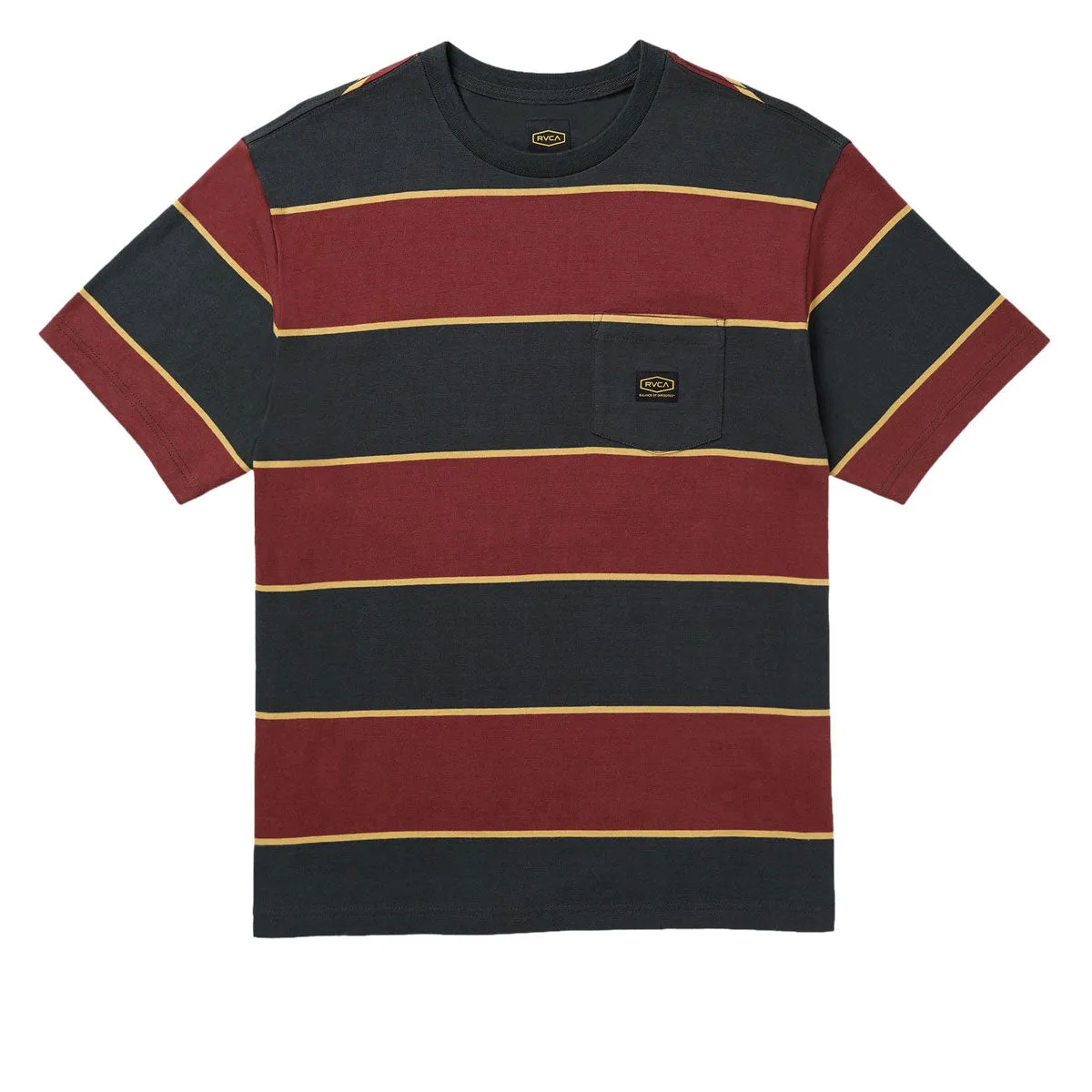 RVCA Dayshift Stripe T-Shirt - Pirate Black sold by CCS