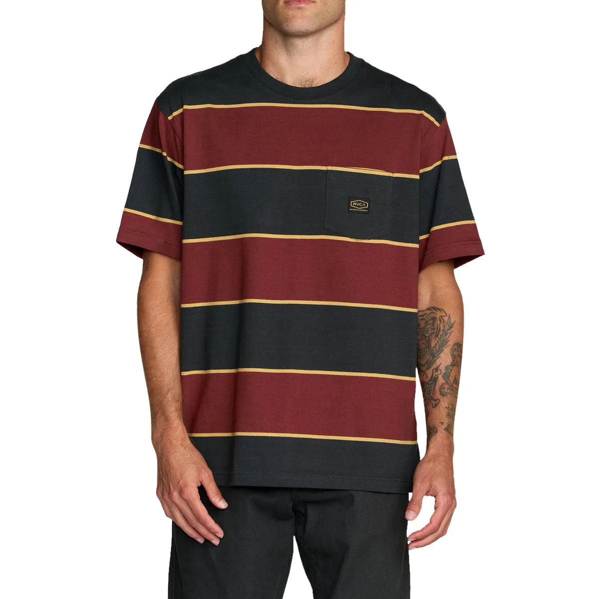 RVCA Dayshift Stripe T-Shirt - Pirate Black sold by CCS product image thumbnail 2