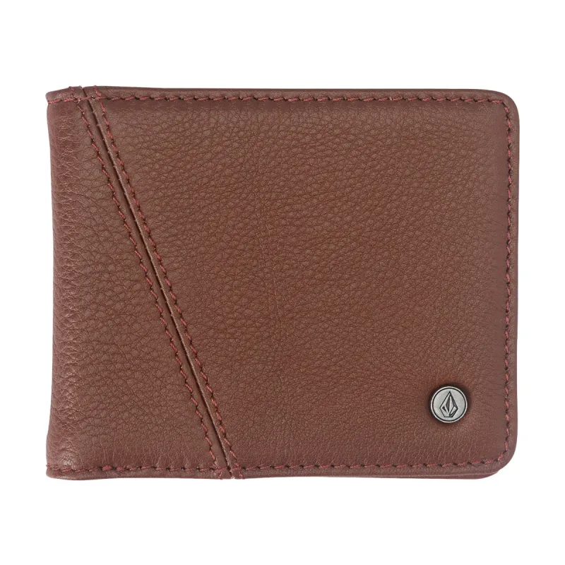 Volcom Pay-a-pal Leather Bifold Wallet - Brown sold by CCS