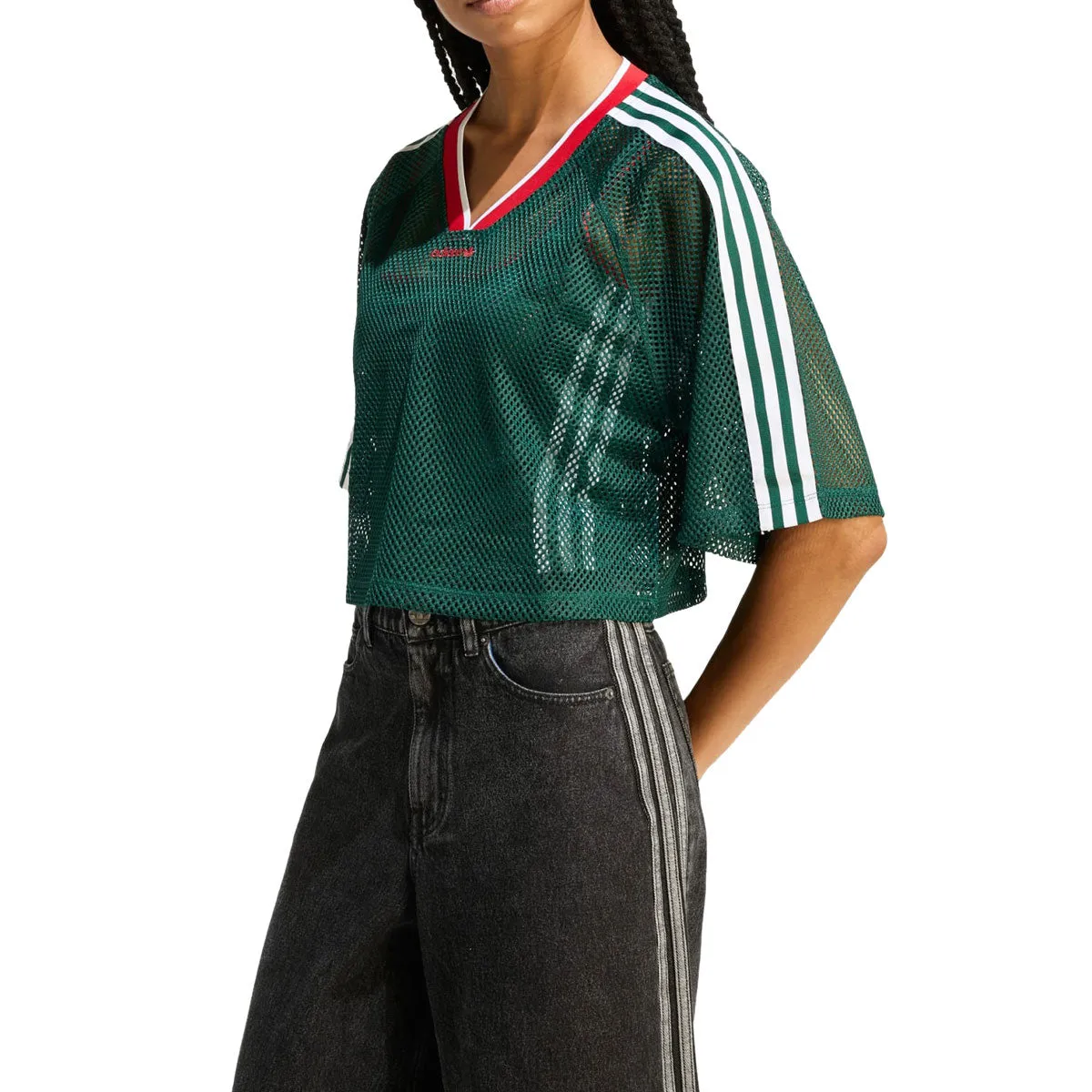 Adidas Womens Mesh Cropped T-Shirt - Collegiate Green sold by CCS