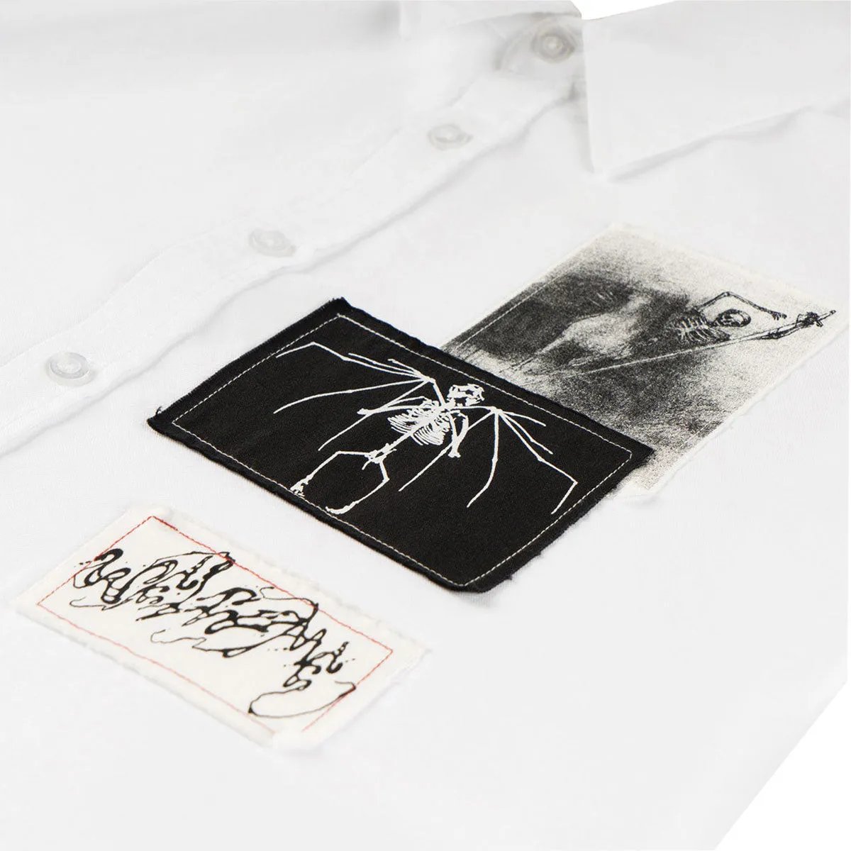 Welcome Bygone Oxford Patches Long Sleeve Shirt - White sold by CCS product image thumbnail 3