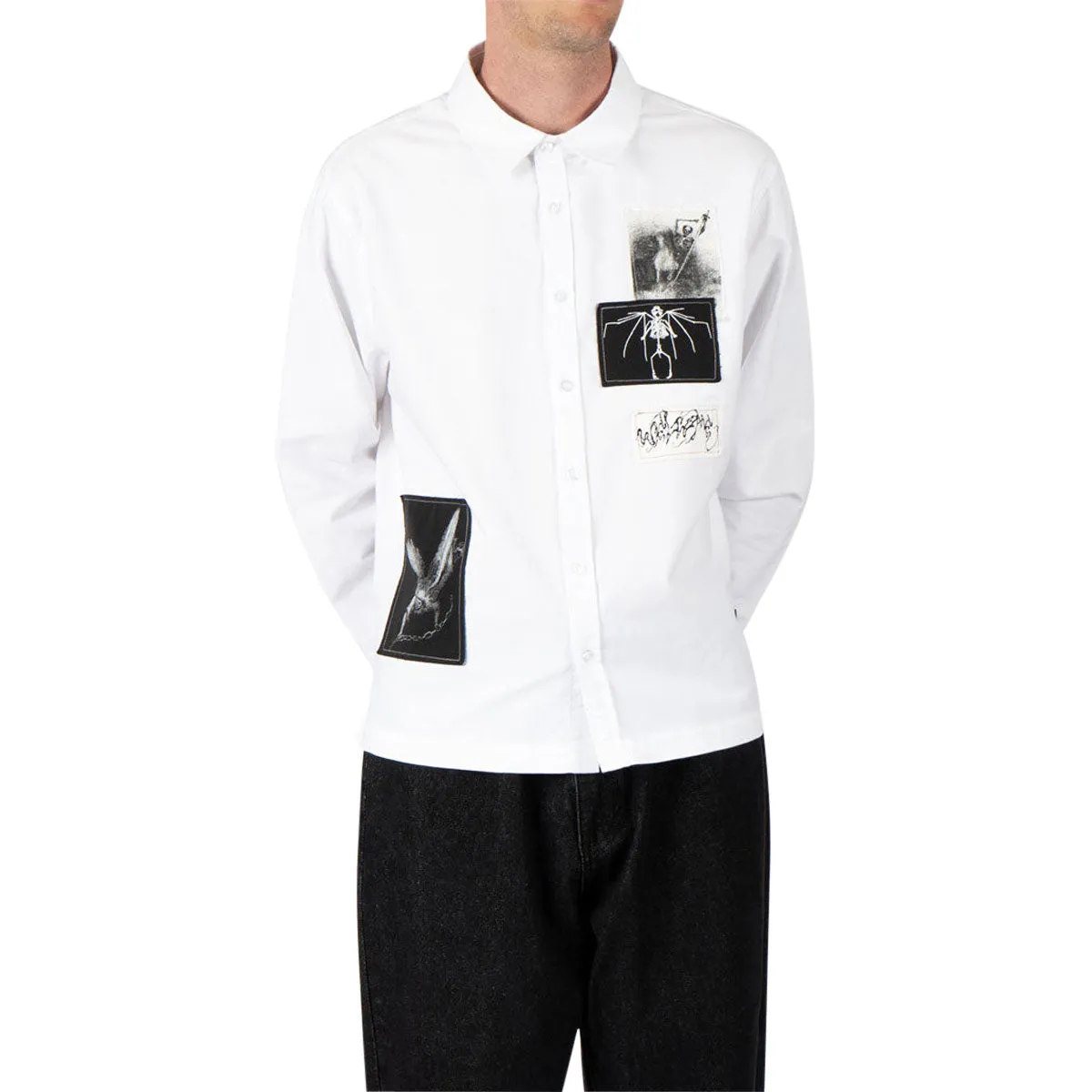 Welcome Bygone Oxford Patches Long Sleeve Shirt - White sold by CCS product image thumbnail 5
