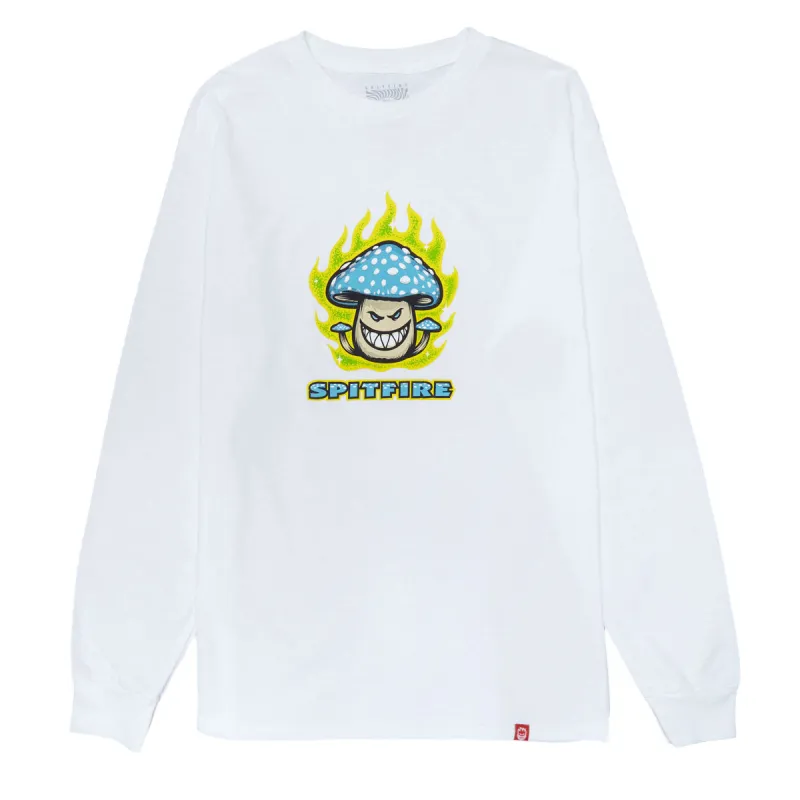 Spitfire Mushroom Bighead Long Sleeve T-Shirt - White/Multi Color made by CCS