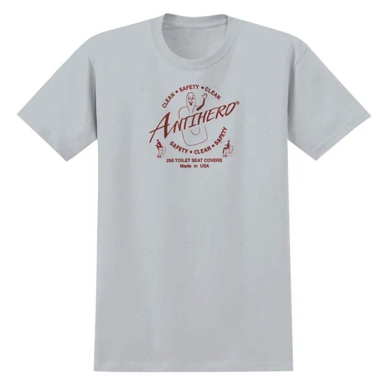 Anti-Hero Clean Safety T-Shirt - New Silver/Burgundy made by CCS