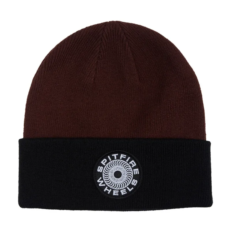 Spitfire Classic '87 Swirl Patch Beanie - Black/Dark Red made by CCS