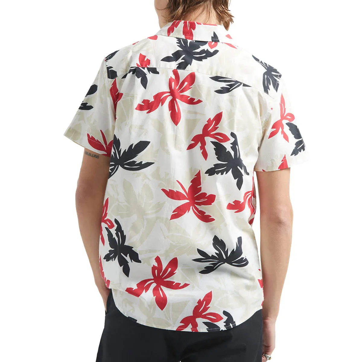 Brixton Charter Print Shirt - Off White/Black/Red Palm Floral sold by CCS product image thumbnail 3