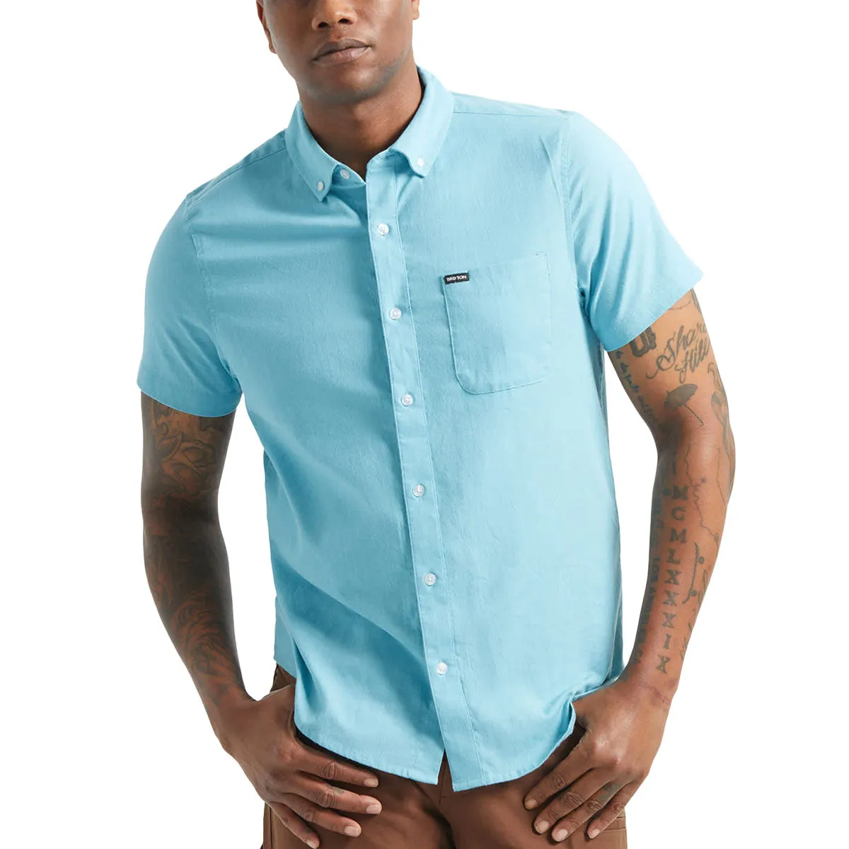 Brixton Sanford Oxford Shirt - Blue Aura sold by CCS