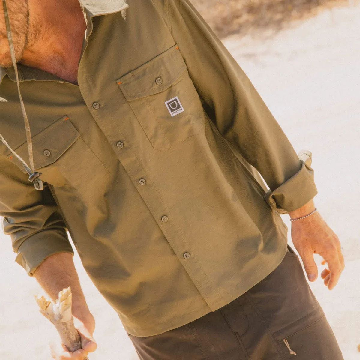 Brixton Journey Lightweight Long Sleeve Shirt - Dark Olive sold by CCS product image thumbnail 5
