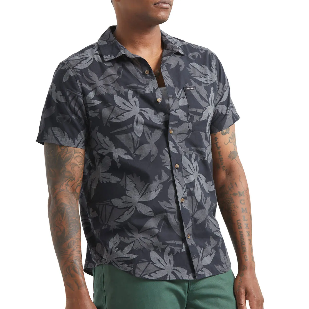 Brixton Charter Print Shirt - Black/Trooper/Future Grey Palm Floral sold by CCS product image thumbnail 2