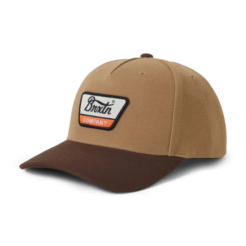 Brixton Linwood C Netplus MP Snapback Hat - Sand/Pinecone Brown made by Brixton