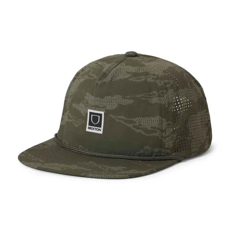 Brixton Journey MP Performance Snapback Hat - Olive Tiger Camo made by Brixton