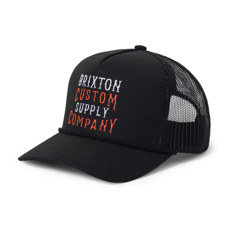 Brixton Wheaton C Netplus MP Trucker Hat - Black/Black made by Brixton