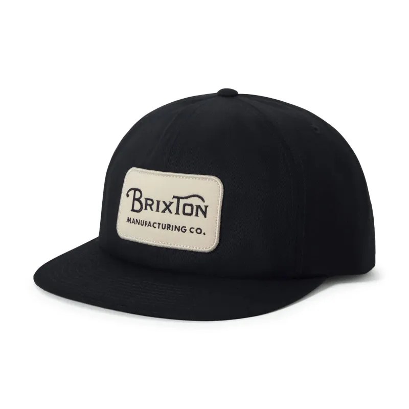 Brixton Grade HP Snapback Hat - Black/Off White made by Brixton