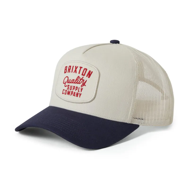 Brixton Hubal C Netplus MP Trucker Hat - Off White/Midnight Blue made by Brixton