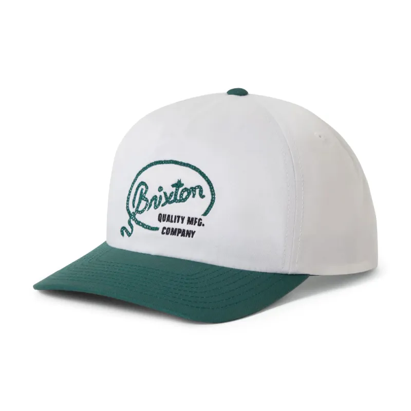 Brixton Gallatin MP Snapback Hat - Off White/Primal Green made by Brixton