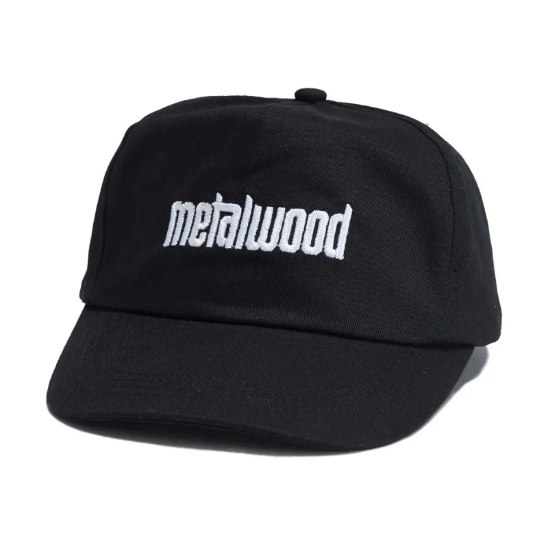 Metalwood Metal Logo 5 Panel Hat - Black made by Metalwood Studios