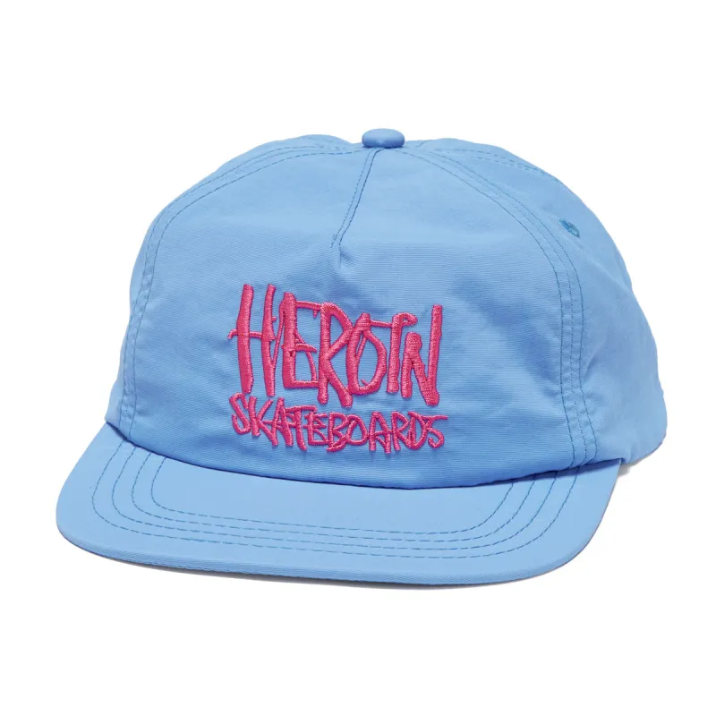 Heroin Script Nylon Snapback Hat - Blue/Pink made by CCS