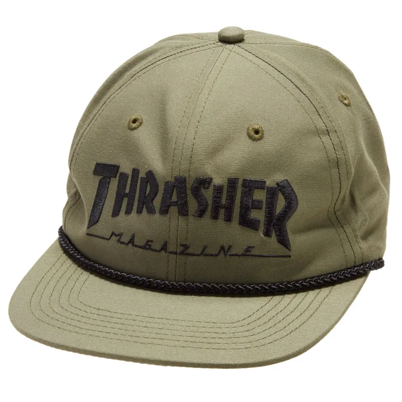 Thrasher Logo Rope Hat - Olive/Black made by Thrasher