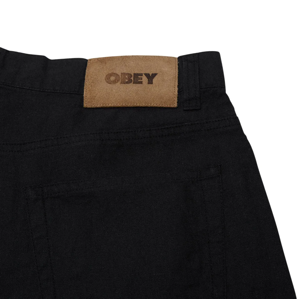 Obey Baggy Linen Devin Shorts - Black sold by CCS product image thumbnail 4
