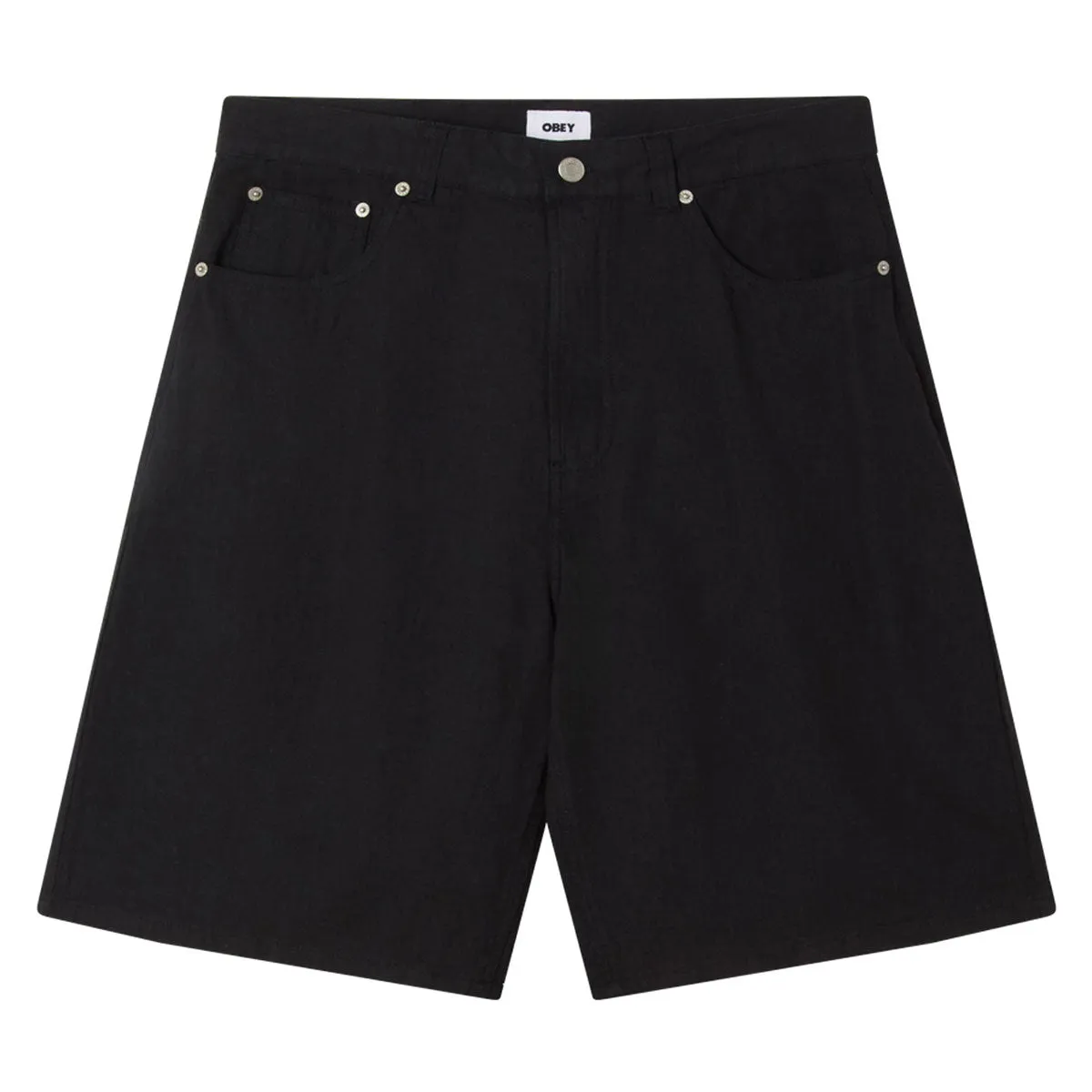 Obey Baggy Linen Devin Shorts - Black sold by CCS