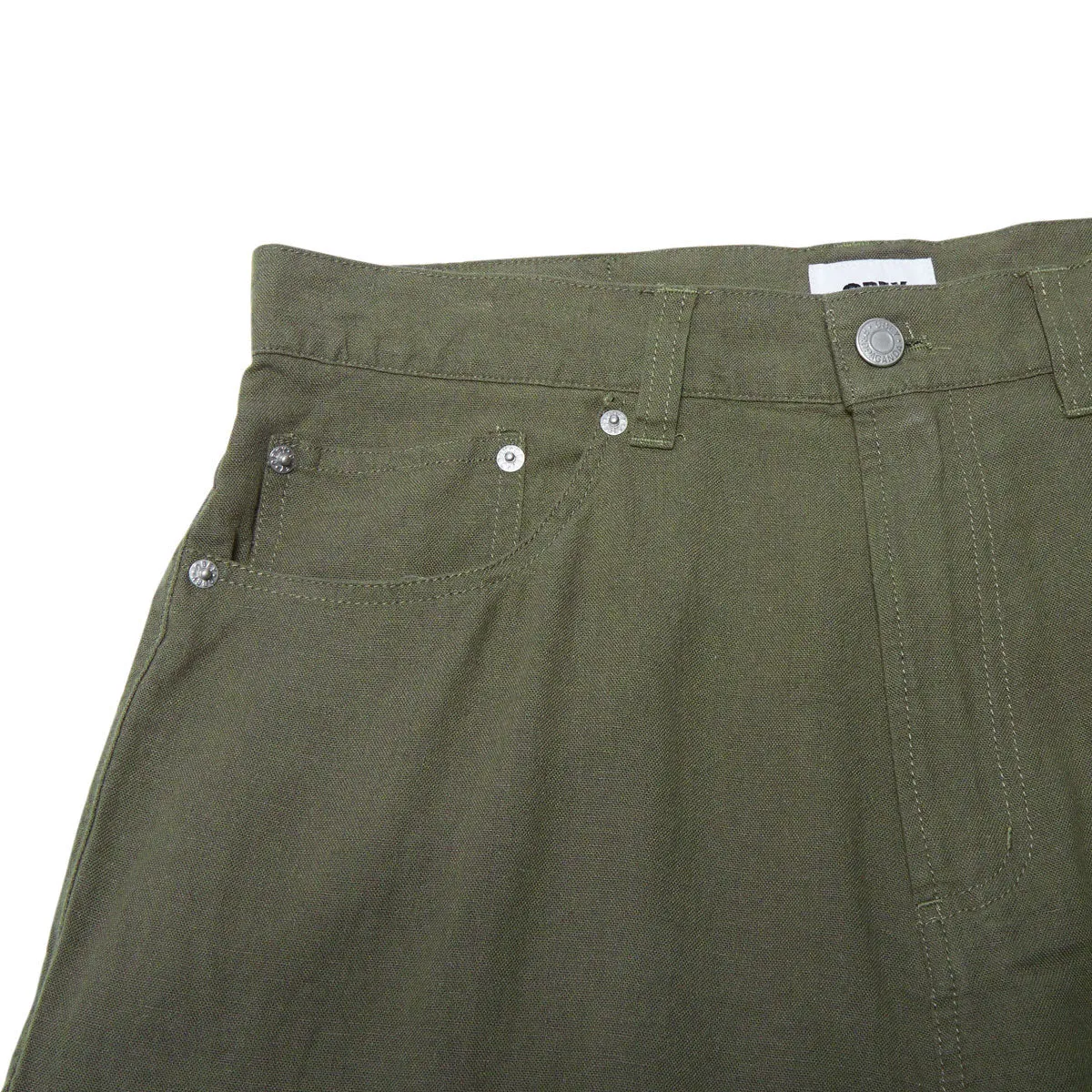 Obey Baggy Linen Devin Shorts - Smokey Olive sold by CCS product image thumbnail 3