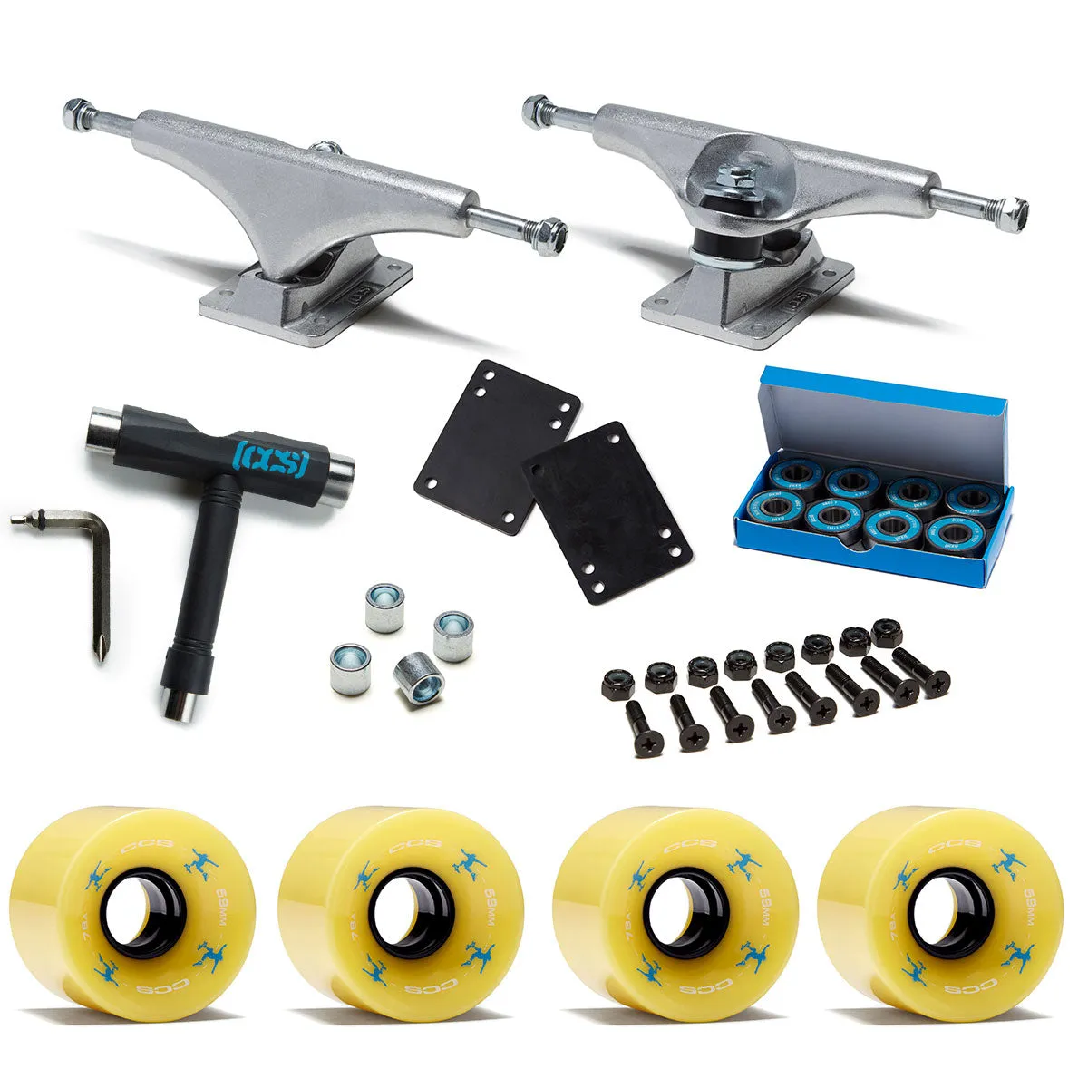 CCS Retro Cruiser Skateboard Assembly Kit - Yellow sold by CCS