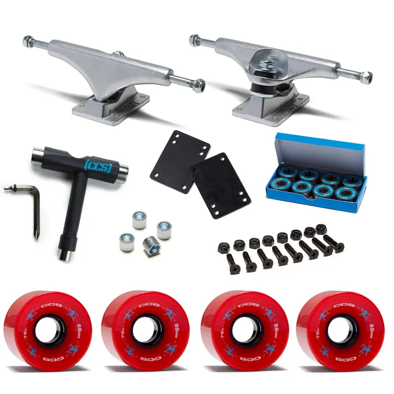 CCS Retro Cruiser Skateboard Assembly Kit - Red made by CCS