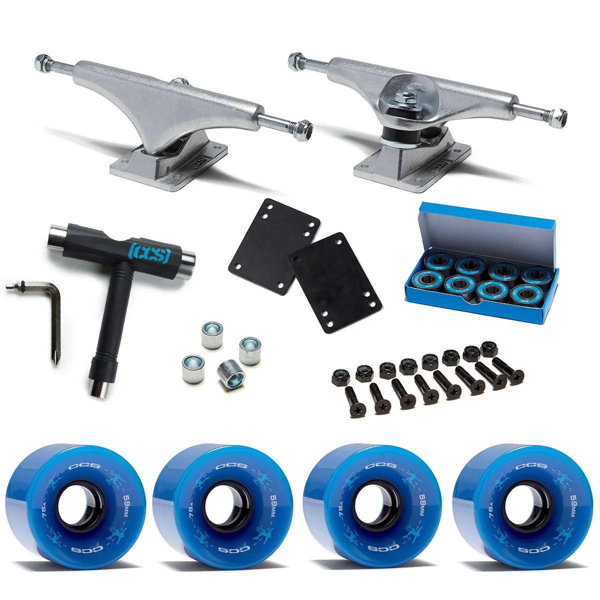CCS Retro Cruiser Skateboard Assembly Kit - Blue sold by CCS