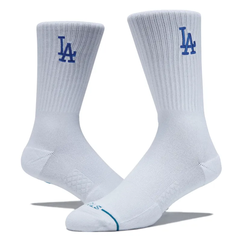 Stance LA Dodgers Crest Socks - White made by Stance