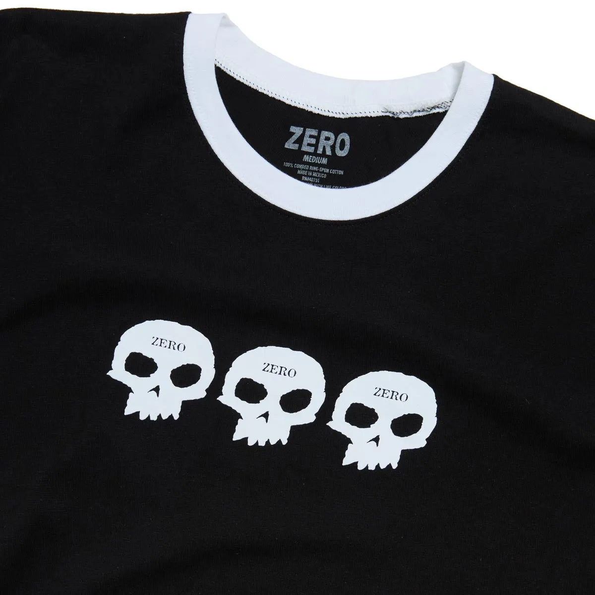 Zero 3 Skull Ringer T-Shirt - Black sold by CCS product image thumbnail 2