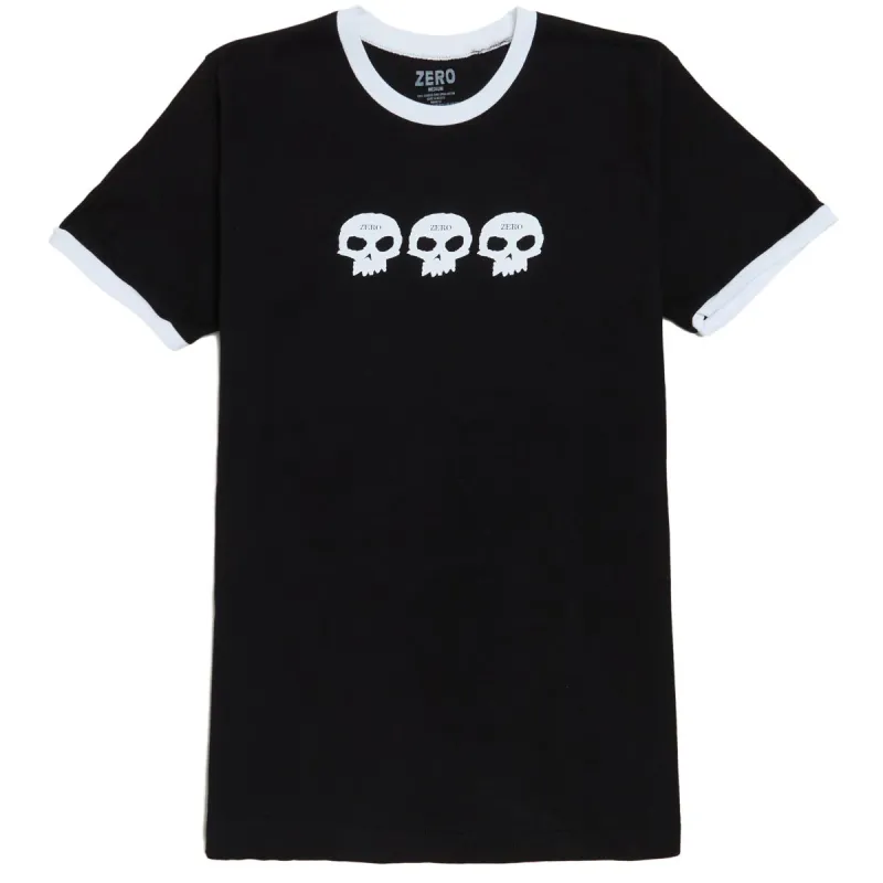Zero 3 Skull Ringer T-Shirt - Black made by CCS