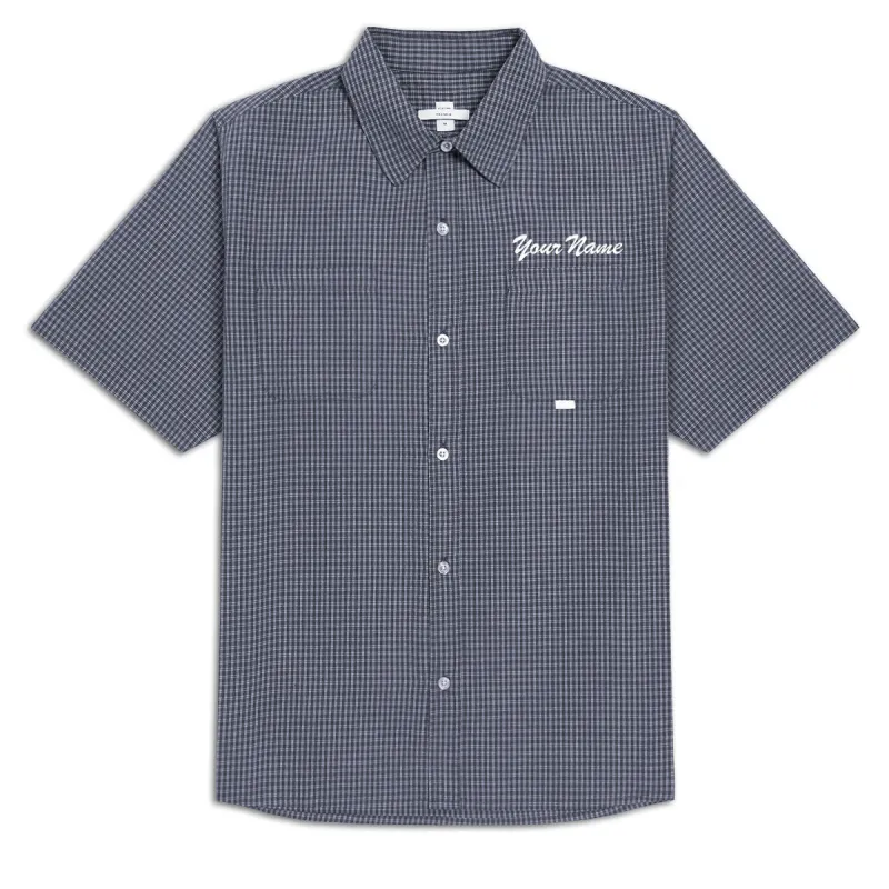 CCS Custom Embroidered Frankie Shirt - Navy Check made by CCS