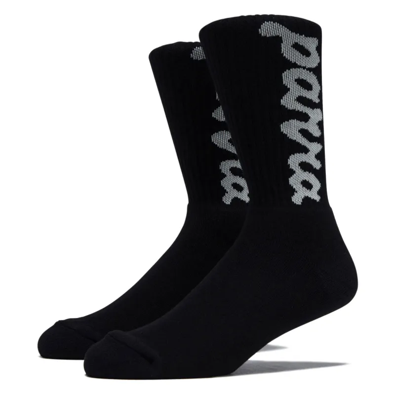 By Parra Lowercase Script Logo Crew Socks - Black made by by Parra