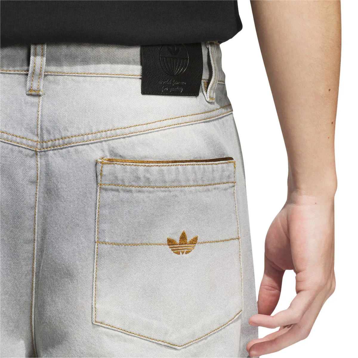 Adidas Tyshawn Washed Denim Shorts - Grey sold by CCS product image thumbnail 5