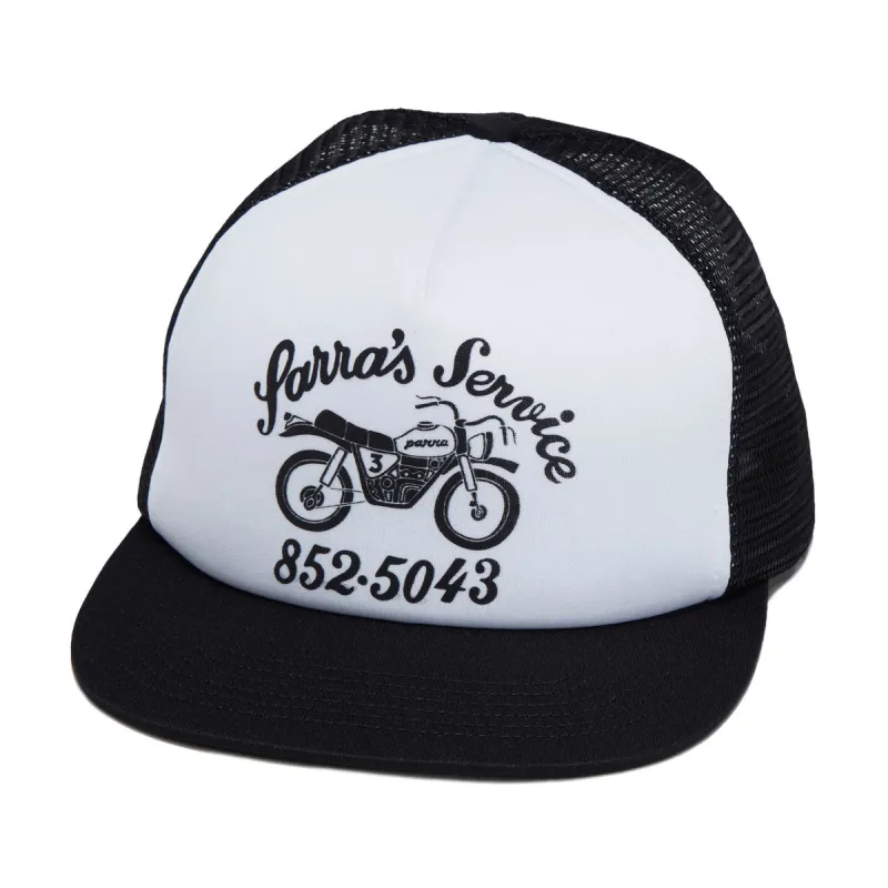 By Parra Moto Service 5 Panel Hat - Black made by by Parra