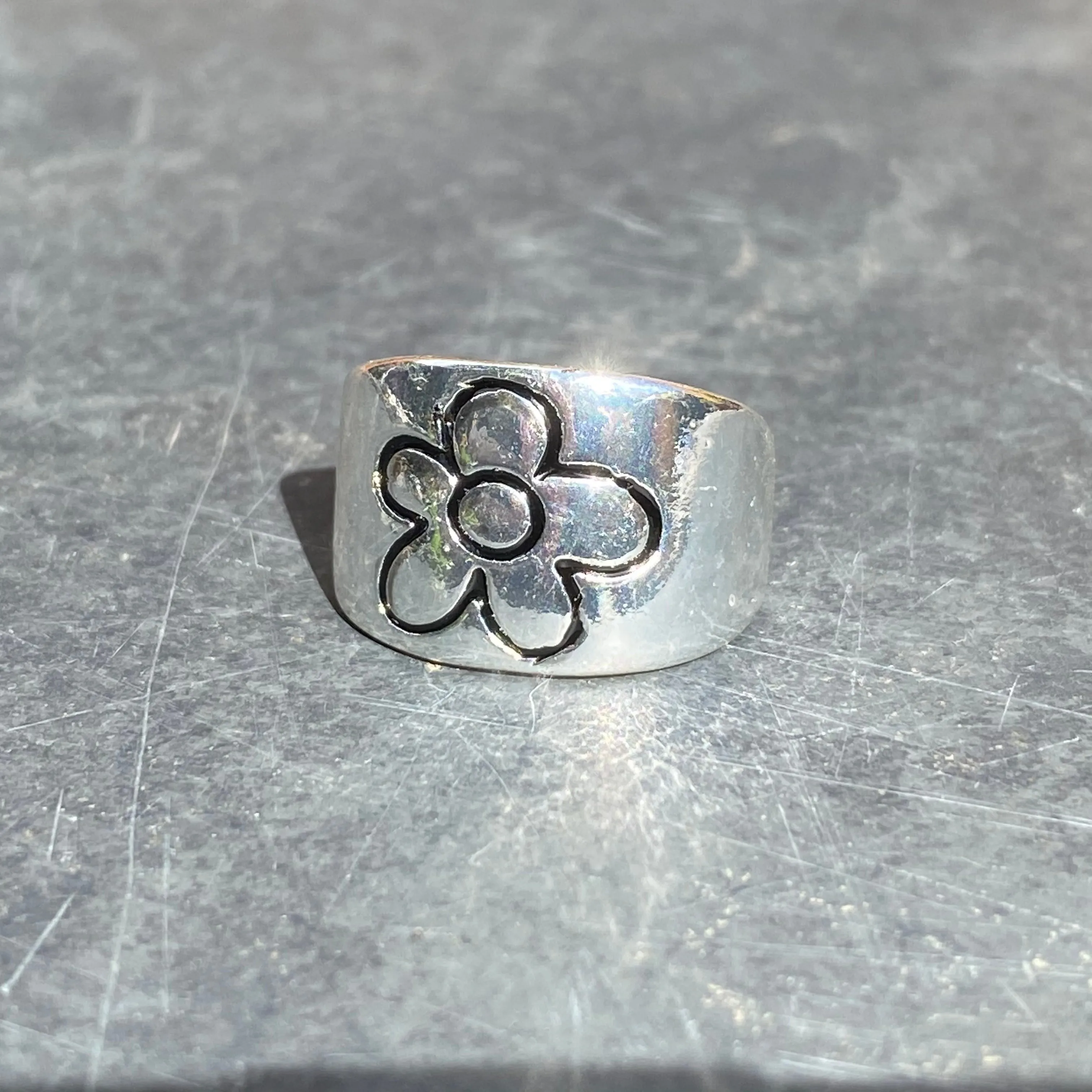 Adjustable Flower Ring Silver sold by Clout Closet