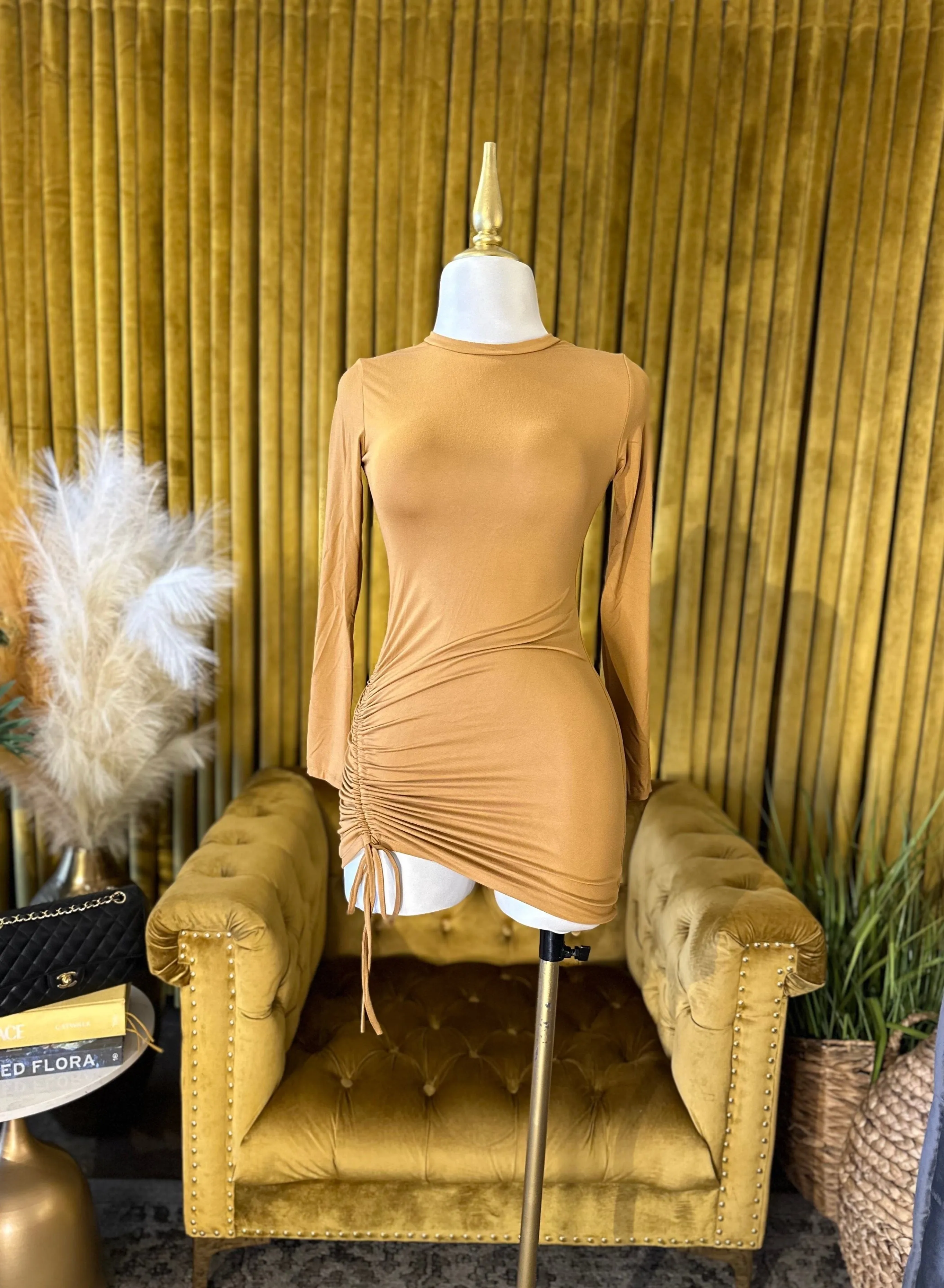 On The Go Dress - Brown Sugar sold by Valemi Boutique