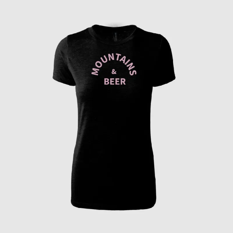Women's Mountains & Beer Tee - Black sold by Faultline395
