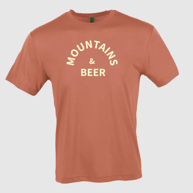 Mountains & Beer Sustainable Tee - Rust sold by Faultline395