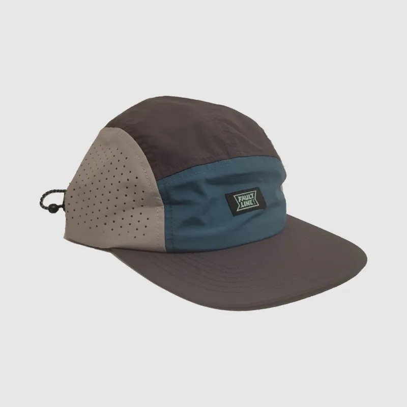 Ultralight 5-Panel Camper Hat - Graphite/Teal sold by Faultline395